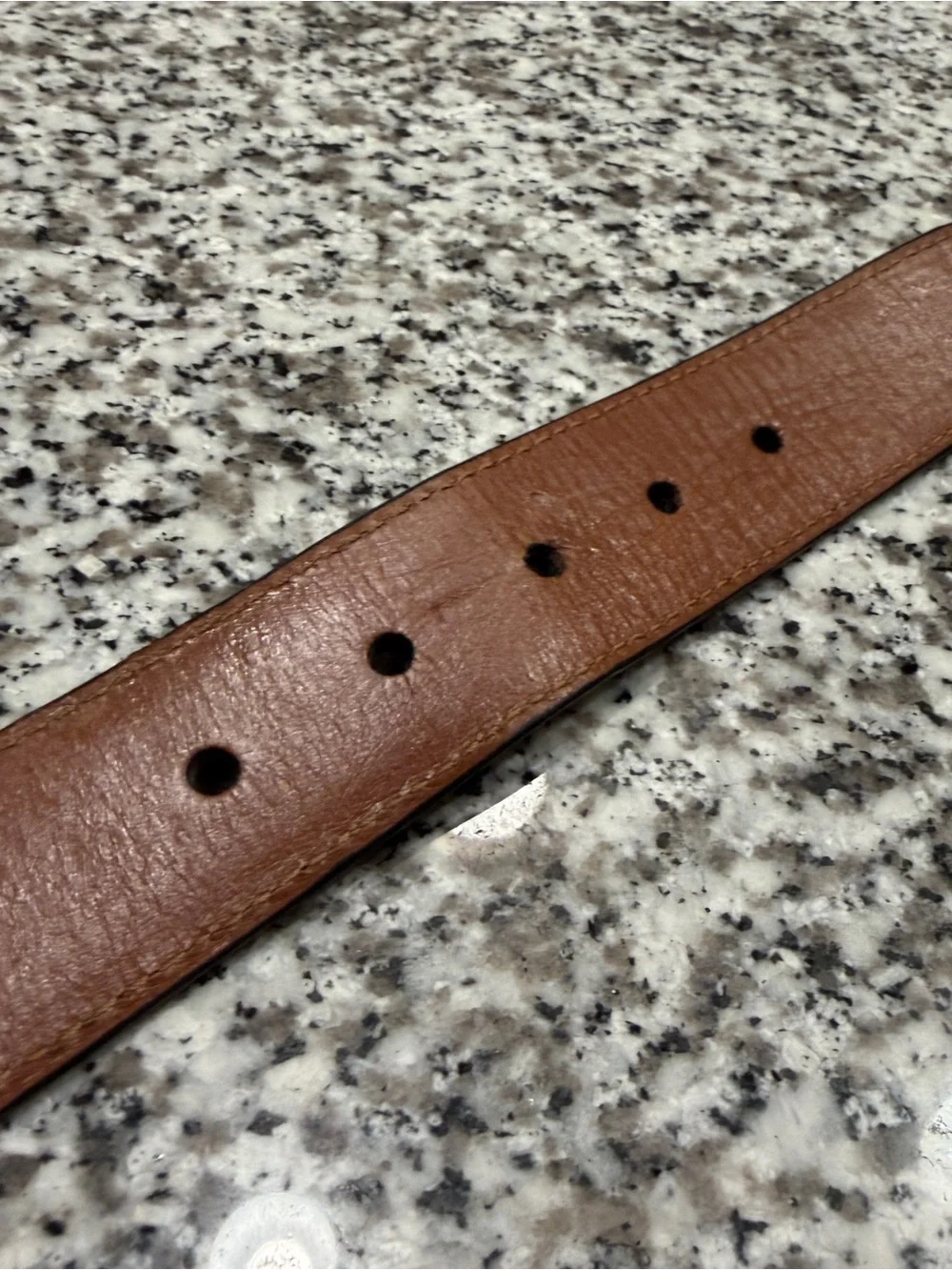 Polo by Ralph Lauren Brown Croc-Embossed Leather Belt with Gold Tiger Buckle